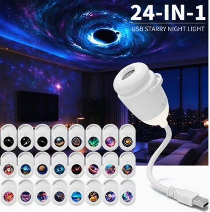 🌌 Galaxy Star Projector – USB Starry Night Light