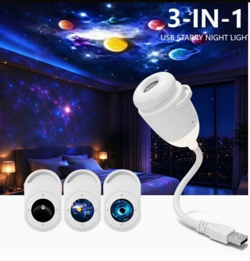🌌 Galaxy Star Projector – USB Starry Night Light